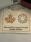 2019 99 99  Fine Silver                    Canadian Coin  Maple Leaves  Ogp coa 