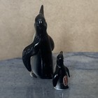 Bone China Penguins Miniature Figurines 3  Mom 1 25  Baby Set Of 2 Vintage Japan