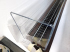 24  3 Rail O Scale Clear Box Train Display Stand Walnut Brown Wood Miniature