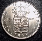 Sweden 1956  - 2 Kronor - Gustaf V - 40  Silver - Brilliant