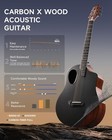 Donner Rising-g1 38  Acoustic Guitar Carbon Fiber Gloss Brown   Bag   Accessory