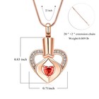 Birthstone Cremation Jewelry Heart Urn Necklace For Ashes Women Memorial Keepsak
