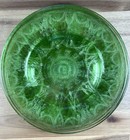 Set Of 4 Vintage Green Uranium Glass Dinner Plates Cameo Ballerina Glows 9 25 