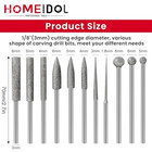11pcs Diamond Grinder Bits For Dremel 1 8  0 5-6mm Burr Head 1 8   Shank