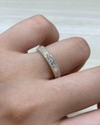 Round Cut Lab Created Diamond Women s Stunning Band Ring 14k Yellow Gold Plated