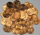 1982 P Small Date Copper Lincoln Cents Bu Penny Roll Of 50 Red Unc Pennies