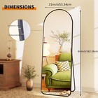 Full Length Floor Mount Mirror  Aluminum Alloy Frame Arch Hd For Bedroom