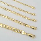 Hollow 10k Yellow Gold Men s Women 2 5mm-7 0mm Cuban Curb Link Chain Necklaces