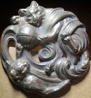 Vintage Antique French Cats Play W yarn marked  putier  1 1 4 White Metal Button