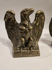 Vintage    1776    Eagle 6    Brass Wash Cast Iron Bookends Colonial Virginia 1965