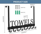 Over The Door Hooks  Towel Rack For Bathroom 16 1 Inches Long  Black 