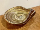 Vintage Murano Glass Large Bowl Tommaso Barbi Gold Fleck Italy Venitain Blown