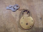 Vintage Lori Corp Southington Ct Brass Padlock With 2 Keys - Pancake Style Lock