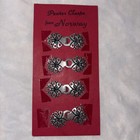 Lot 8 Vintage Norway Pewter Ornate Clasps Frog Sweater Cardigan - Reproduction