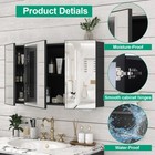 Large Bathroom Mirror Cabinet Wall Mount Storage Organizer With Door  Shelves