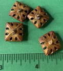  4 antique Victorian 9 16    Floral Brass Filigree Cricket Cage Shank Buttons-z347
