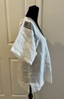 Vintage Basile White Blouse With Gemstones  Linen  Made In Italy