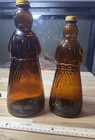Vintage Mrs  Buttersworth Aunt Amber Glass Empty Syrup Bottle 