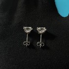 1 Ct 6 5mm 14k White Gold Vvs Moissanite Solitaire Pushback Stud Earrings 925