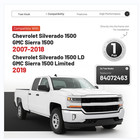  84072463 Pair  2pcs  Tow Hooks For Chevrolet Silverado Gmc Sierra 1500 2007-19