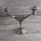 2 Vtg Oneida Silversmiths Plate Double Taper Candle Holder Light Candelabra