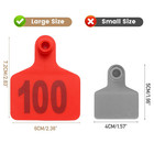 100pcs Cattle Ear Tags Large Size - Plastic Livestock Ear Tags 001-100 Number   