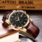 2026 Men Casual Watch Waterproof Quartz Analog Date Luminous Leather Wristwatch