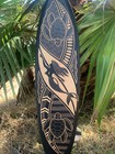 Mermaid And Sea Turtle Decorative Surfboard Wall Plaque Mango Wood Coastal Decor