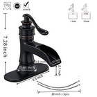 Oil Rubbed Bronze Waterfall Bathroom Sink Faucet Single Handle Mixer Tap W drain