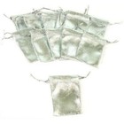 48 Silver Metallic Drawstring Jewelry Pouches 2 