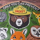 Vintage Forest Service Gas Pump Sign - Smokey The Bear Animals Porcelain Sign