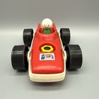 Vtg 1980s Ambi Toys 7 Inch Red Racer Car Made In Holland Plastic Toy W  Driver