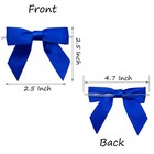 Blue Ribbon Bows For Gift Wrapping 50 Pcs 2 5 Inch Premade Satin Twist Tie