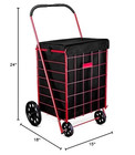 Folding Grocery Basket Cart Shopping Wheel Large Utility Laundry18 x15 x24  bag 