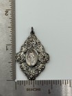 Vintage Miraculous Medal Sterling Silver Flower Marcasite Religious Pendant Read