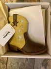 Rollda Girls Yellow   Brown Glitter Moon   Stars Cowboy Cowgirl Kids Boots Sz 11