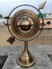 11  Antique Brass Armillary Sphere With Arrow Nautical Maritime Engraved Globe