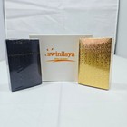 2 Pack Waterproof Plastic Poker Playing Cards Black Gold Standard Deck Set