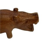 Vintage Kenya Hand Carved Wood Hippo Hippopotamus Folk Art Sculpture Kenyan