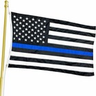 American Flag Blue Line 3x5 Ft Embroidered Police Blue Lives Matter Heavy Duty