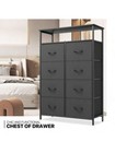 8 Black Drawer Dresser Chest Of Fabric Drawer Clothing Organizer Storage Cabinet