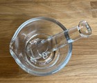 Mortar   Pestle Clear Glass 8 Oz Apothecary Medicine Pharmacy Pill Crusher