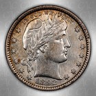 1892 Fs-801 Tdr Barber Quarter 25c - Cacg Au Details - Rare    Lightly Cleaned 