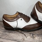 Footjoy Icon Black Opti Flex Golf Shoes Mens Size 12m Brown White Leather Euc