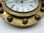 Vtg Art Temple Ship Porthole Clock Brass Nautical Decor Quartz Made In Usa Works
