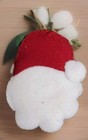 Vintage Felt Sequin Handmade Christmas Ornament Santa 3   x2    New