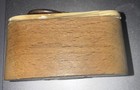 Antique Style Oak And Horn Miniature Snuff Box
