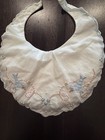 2 Vintage Embroidered Baby Bibs Blue Birds   Florals