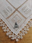 Vgt Lot Of 5 White Linen White Tatting Wedding Hankies Handkerchiefs