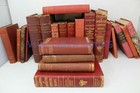 Lot Of 10 Red   Shades Of Red Old Vintage Antique Rare Hardcover Random Books